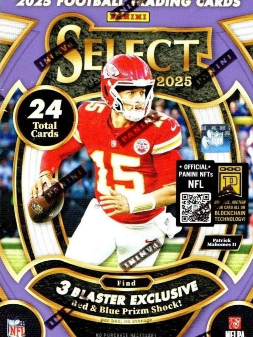 Sealed 2025 Football Card Blaster Box - 24 Cards with Exclusive Red & Blue